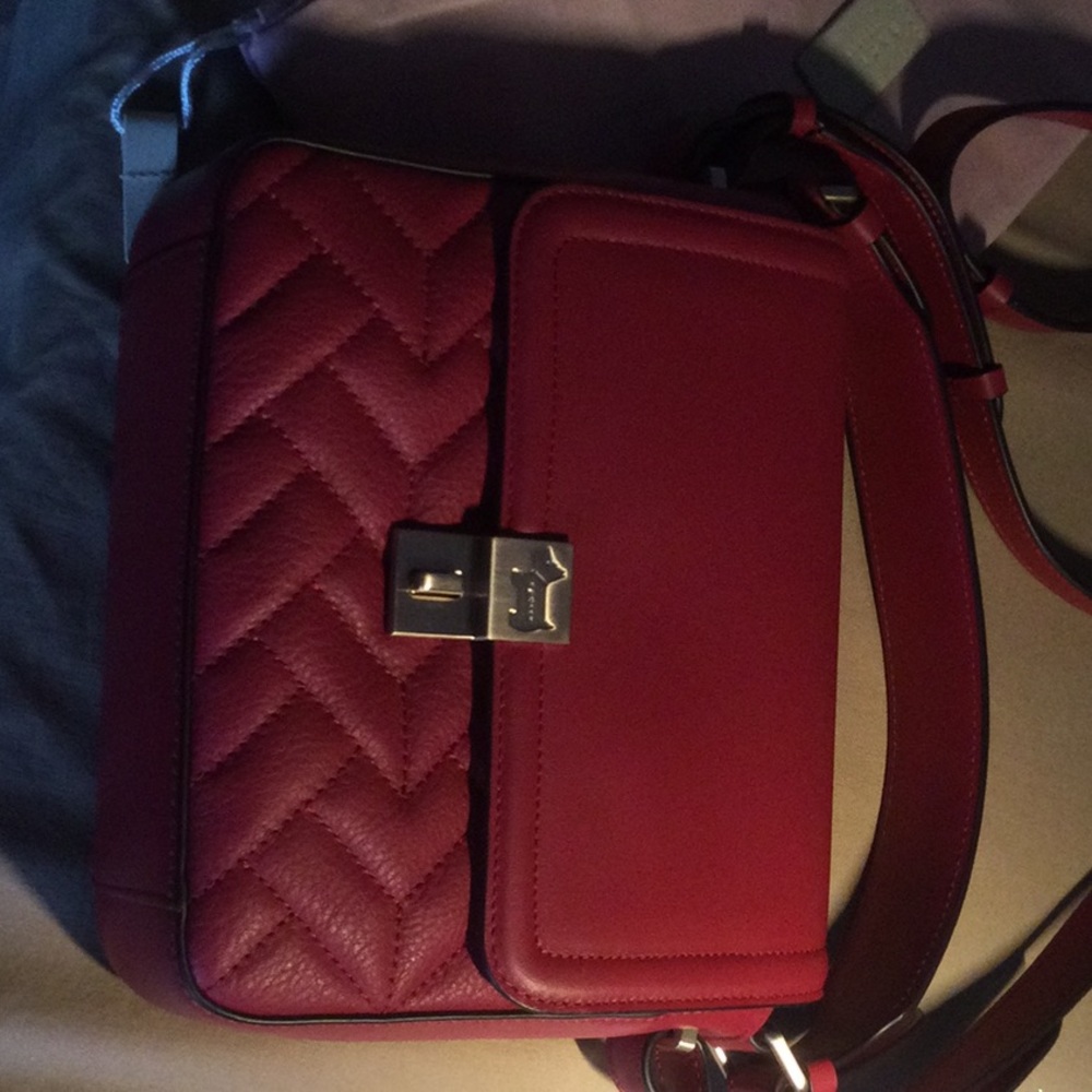 Radley London red leather shoulder bag